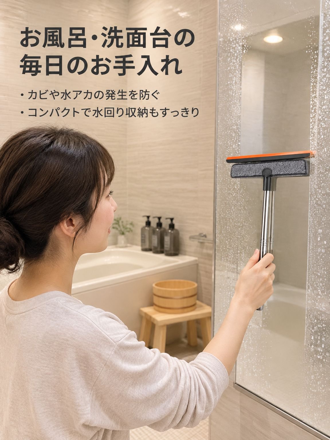 ガラス・鏡専用3in1クリーニングブラシ