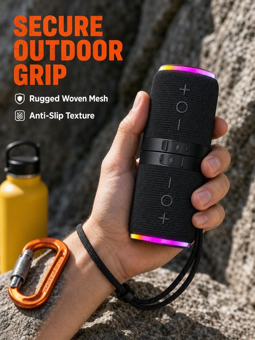 Bluetooth speaker with easy magnetic attachment