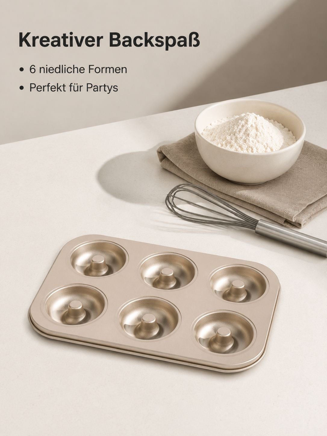 6er Kuchenform Donut Backform mit Muster