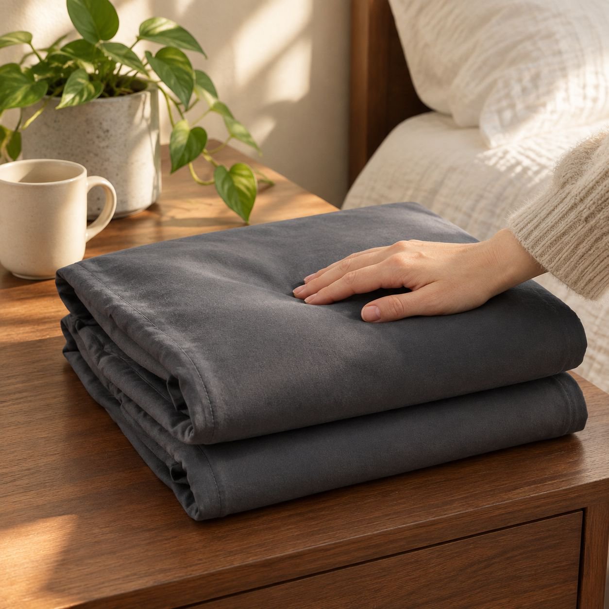 Simple Home Pillowcase, Washed Cotton, Brushed, Solid Color Pillowcase