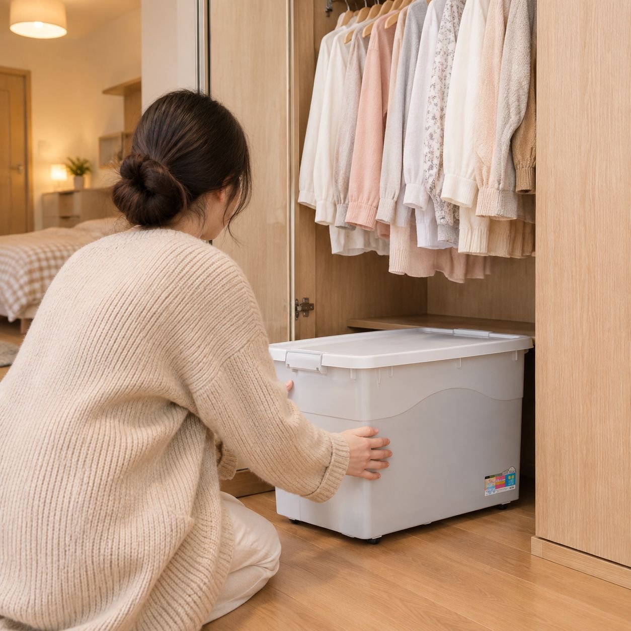 厚手プラスチック大型収納ボックス 衣類収納箱 卸売