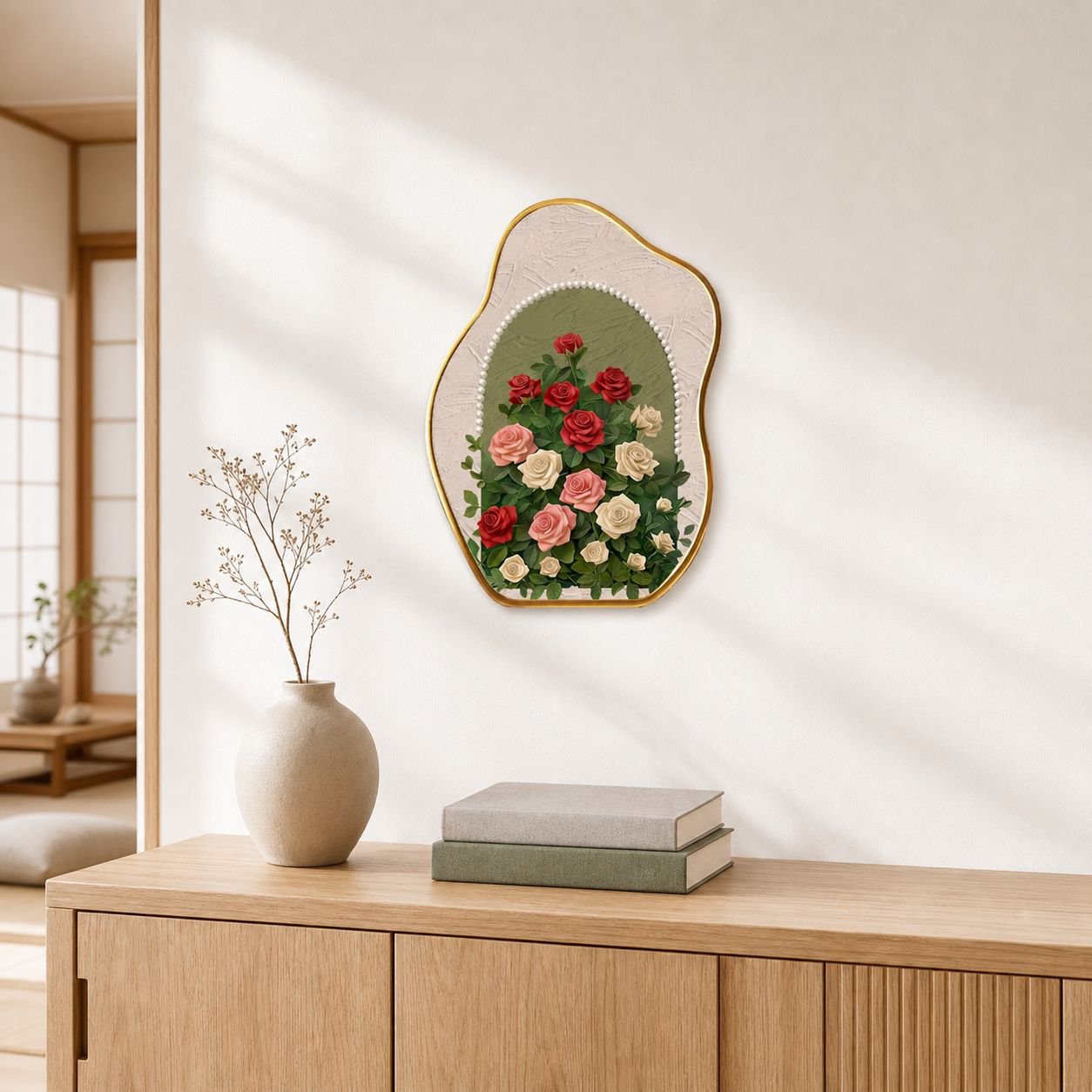 ロマンチックなパールローズ工芸品