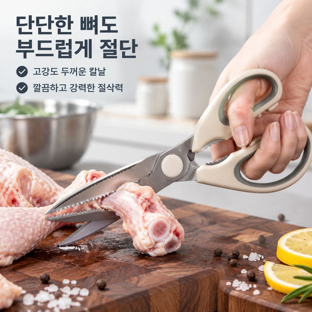 양장 두꺼운 다기능 주방가위 미끄럼방지 안전 가위집 포함 식품등급 스테인리스 가위