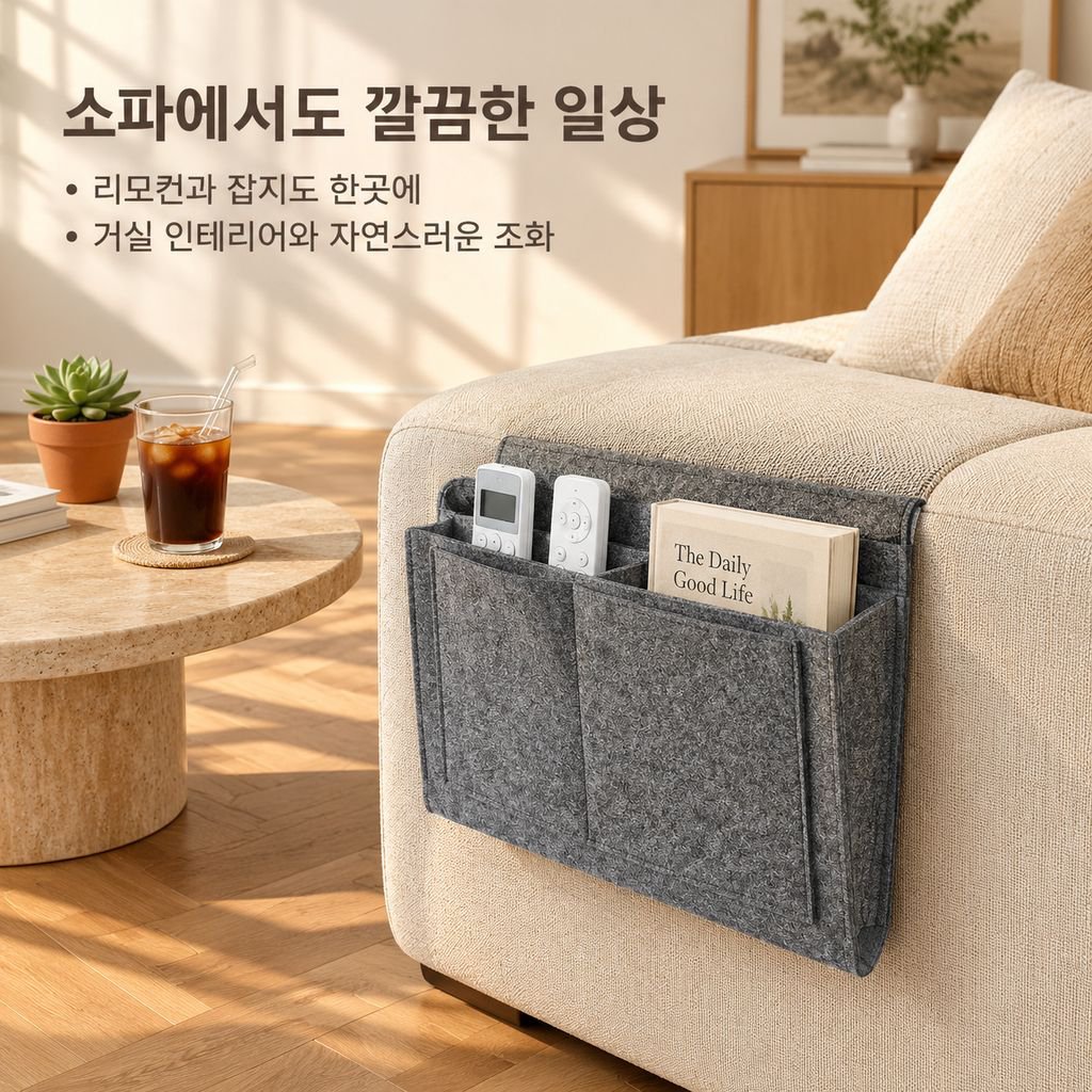 침대 옆 걸이형 펠트 수납 가방 (소파·침대용, 학생 기숙사 겸용)