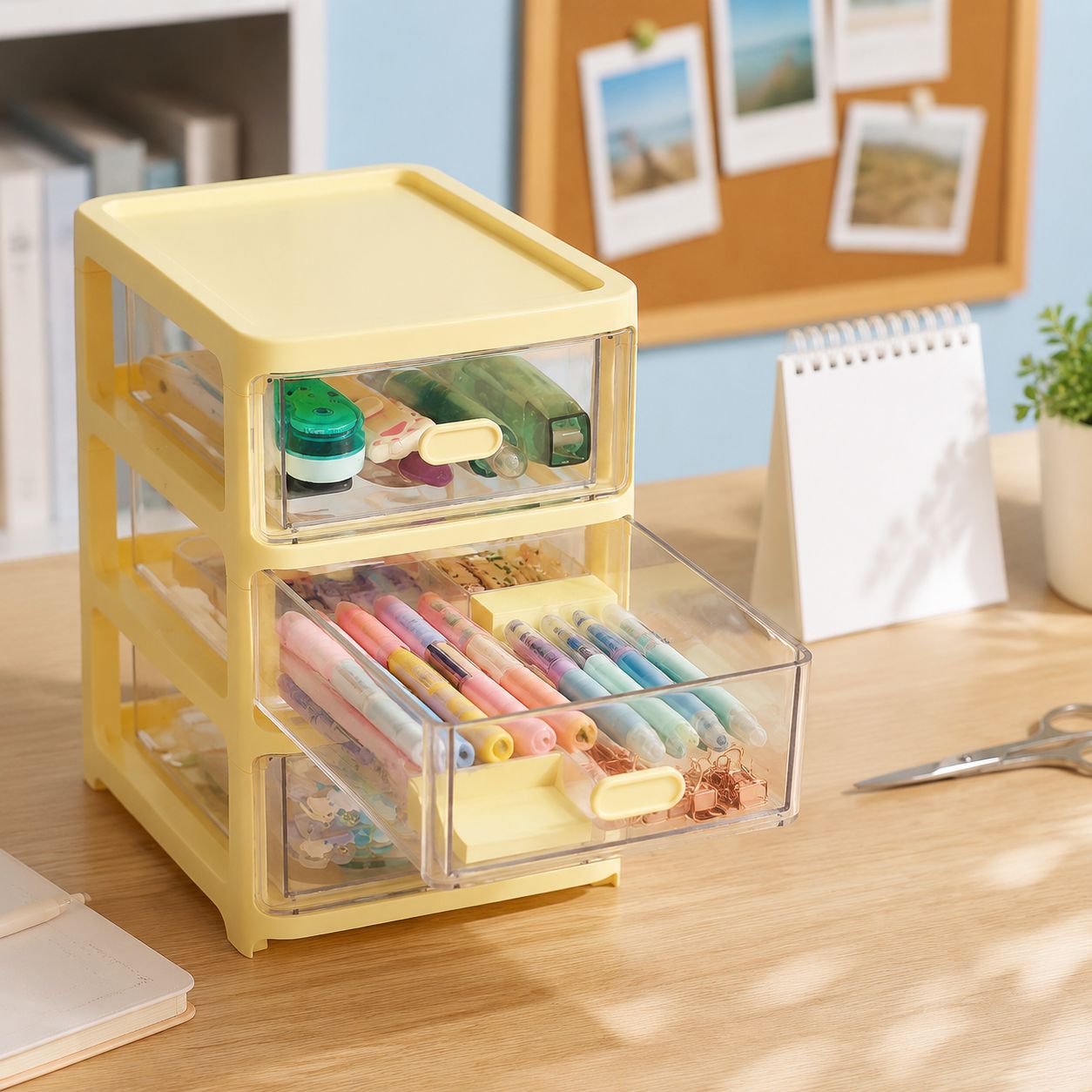 Cute entryway storage organizer with pull-out drawers