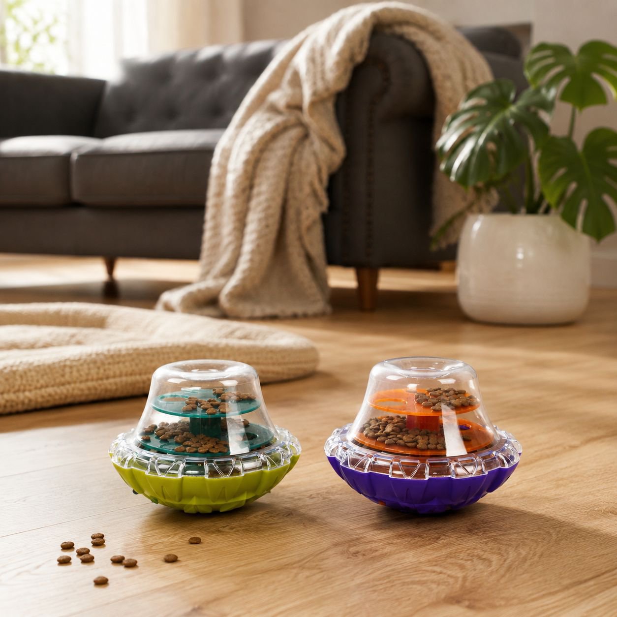New dog food-dispensing toy, educational cat toy, stress-relieving roly-poly food dispenser, pet sup