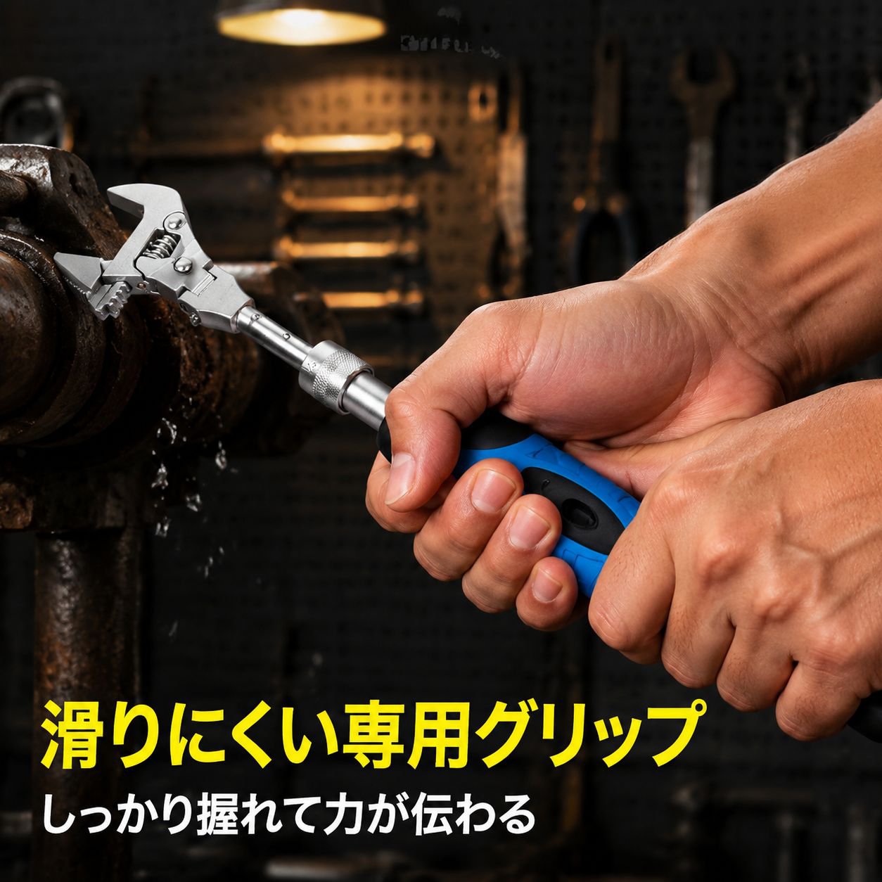 10インチ多機能折りたたみラチェットレンチ バスルーム・エアコン専用伸縮モンキーレンチ