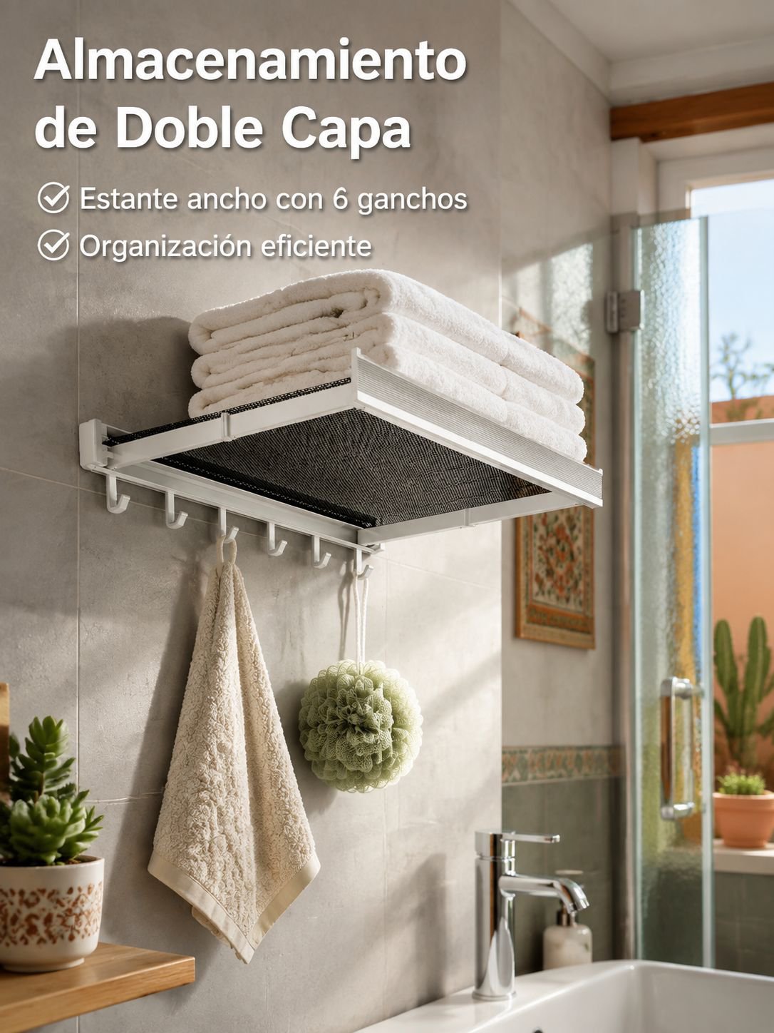 Toallero de baño oculto sin taladro