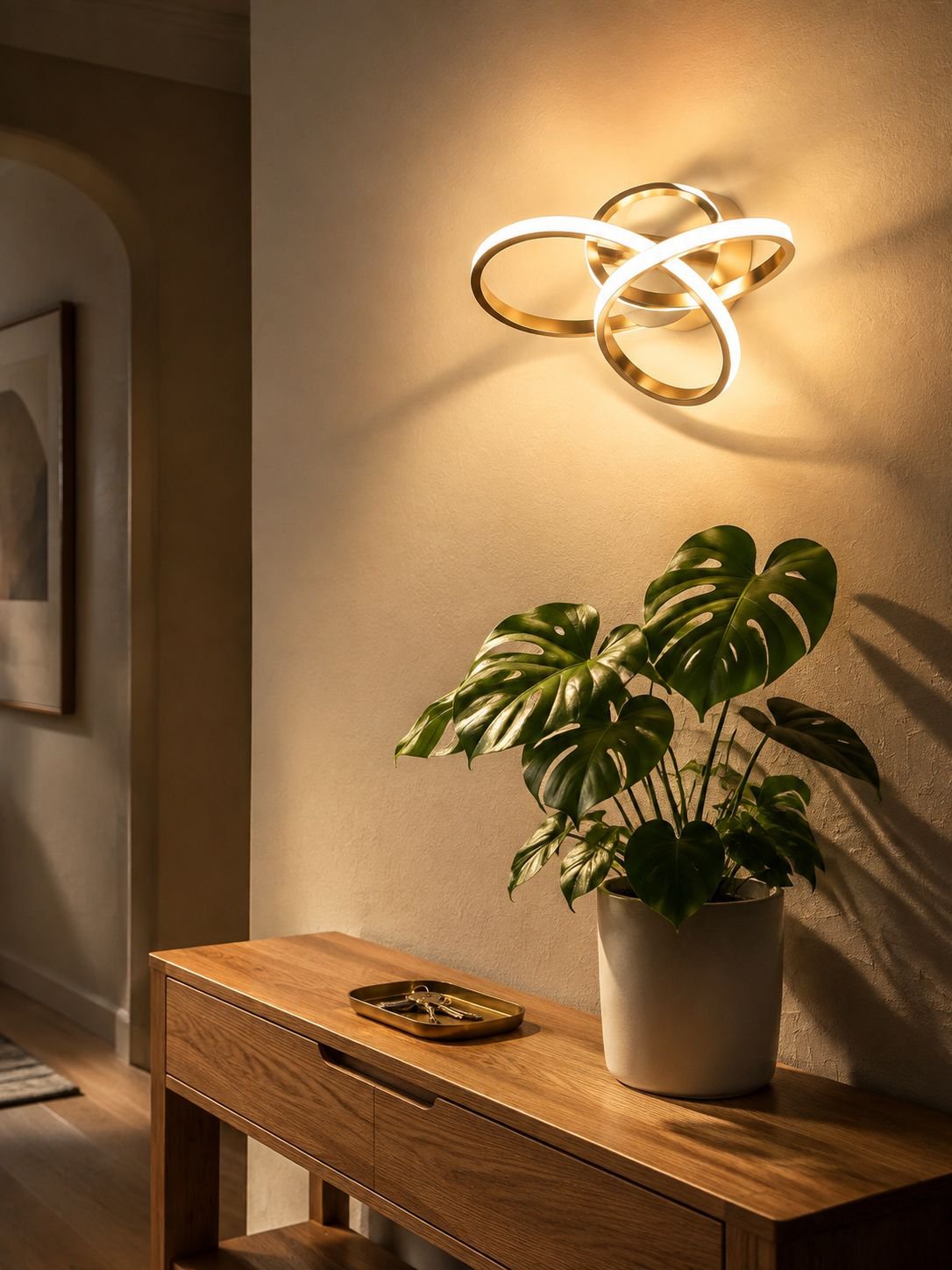 Detalle del acabado de la lámpara de techo LED nórdica
