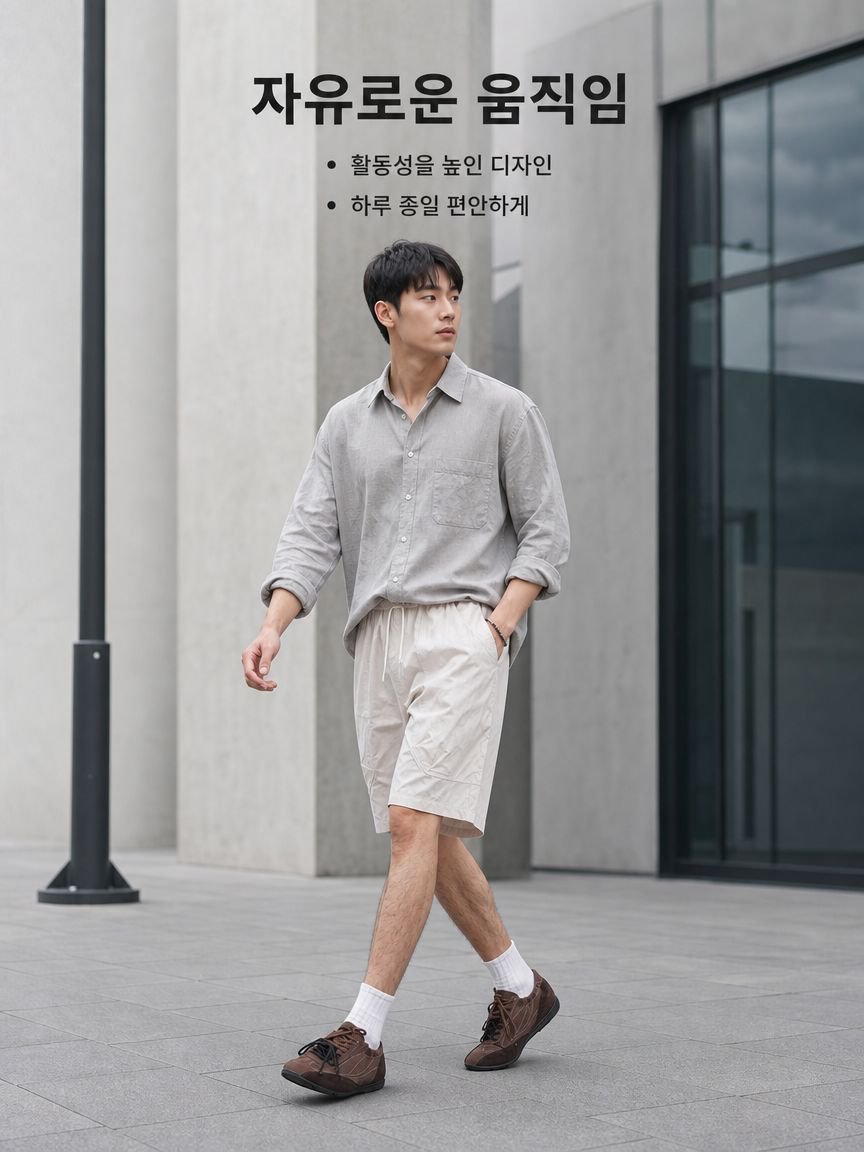 얇고 주름진 허리 밴딩 오부 팬츠
