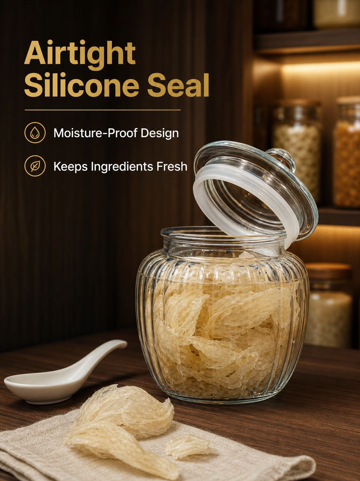Large-capacity thickened glass airtight jar