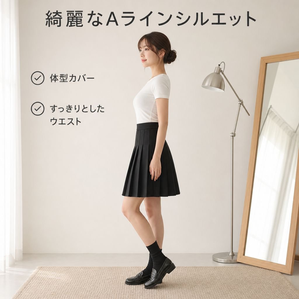 女性用 大きいサイズ プリーツゴルフウェア スカートパンツ ブラック