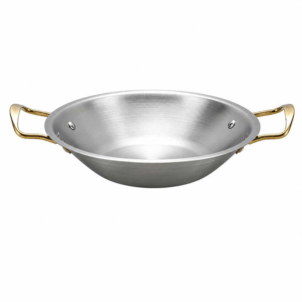 Multi-purpose Family Double Ear Flat Stainless Steel Pan
