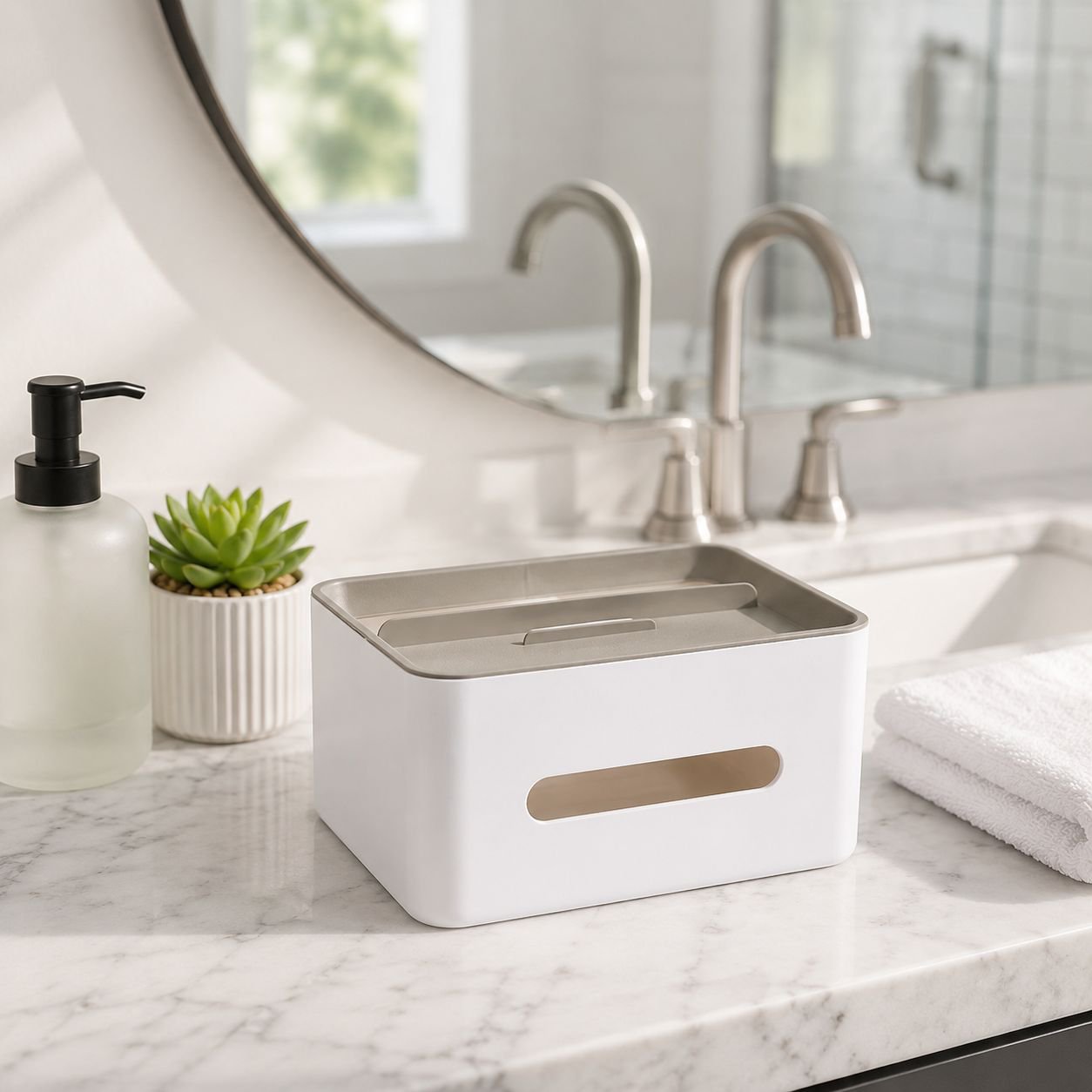 Bathroom tissue box plastic storage box