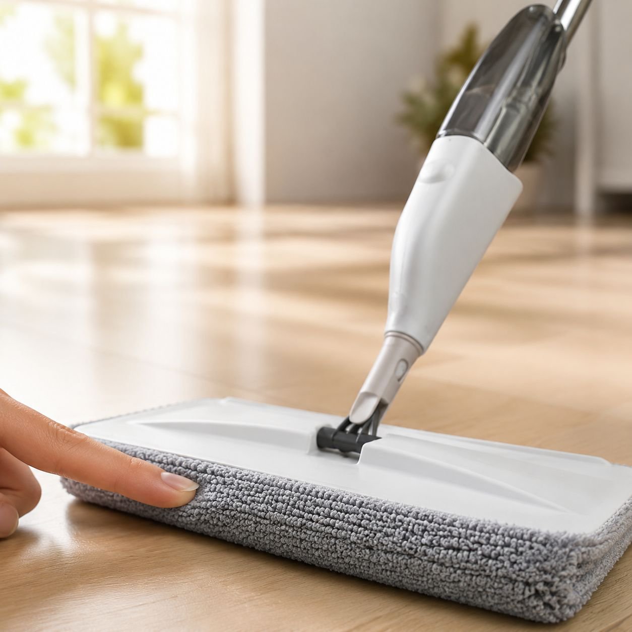 Thickened hands-free spray flat mop for wet and dry cleaning