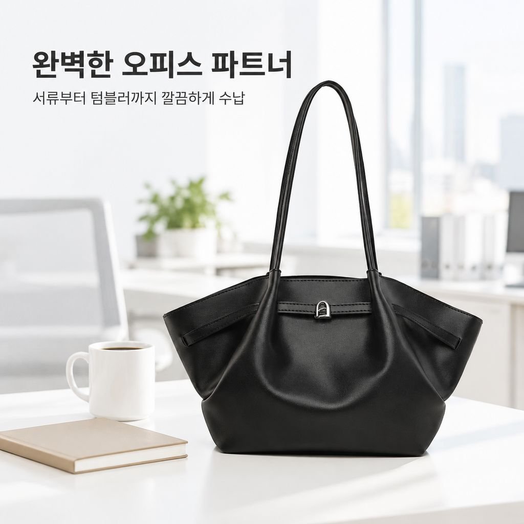 가을 겨울 출퇴근용 숄더백, 한국 스타일 대용량 부드러운 가죽 토트백