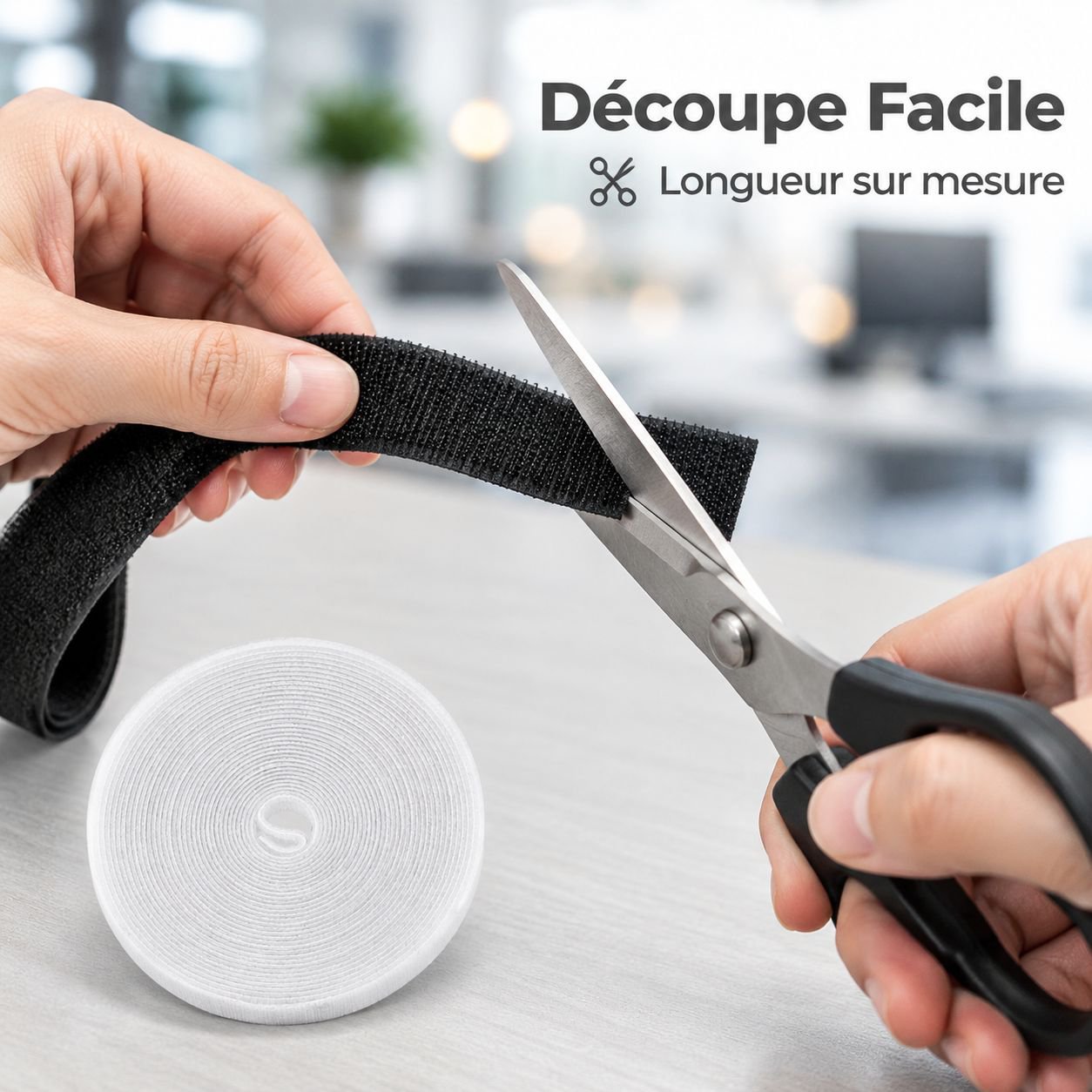 Sangles Serre-Câbles Auto-Agrippantes Attaches Câbles Réutilisables pour Bureau PC