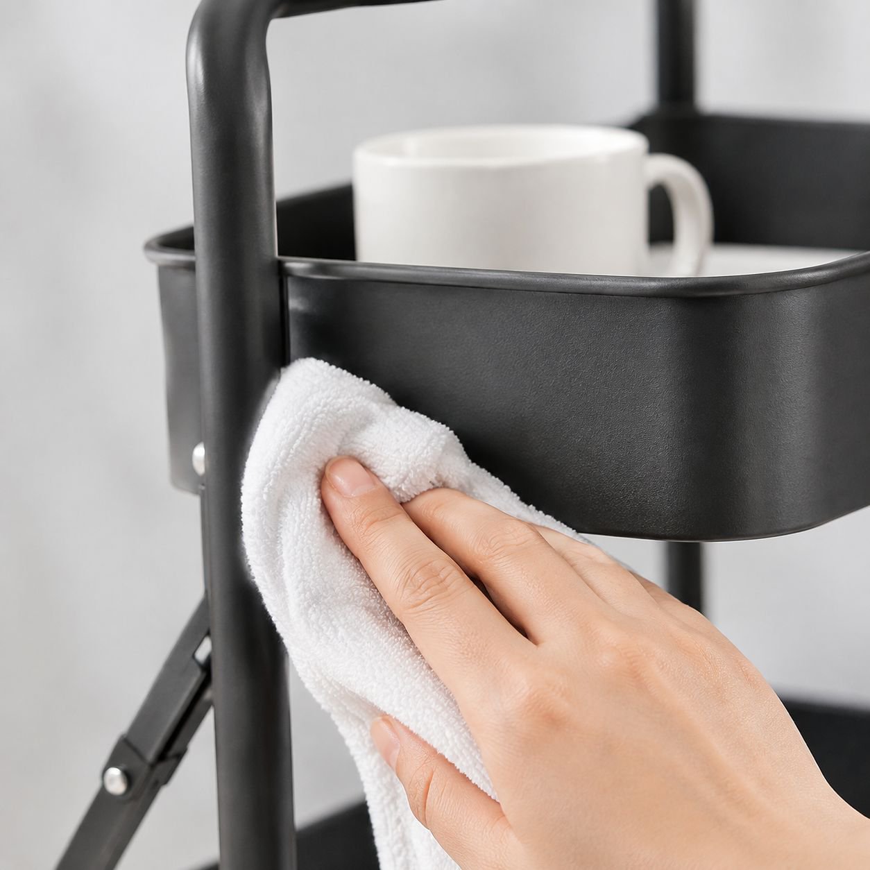 Space-saving foldable kitchen storage rack