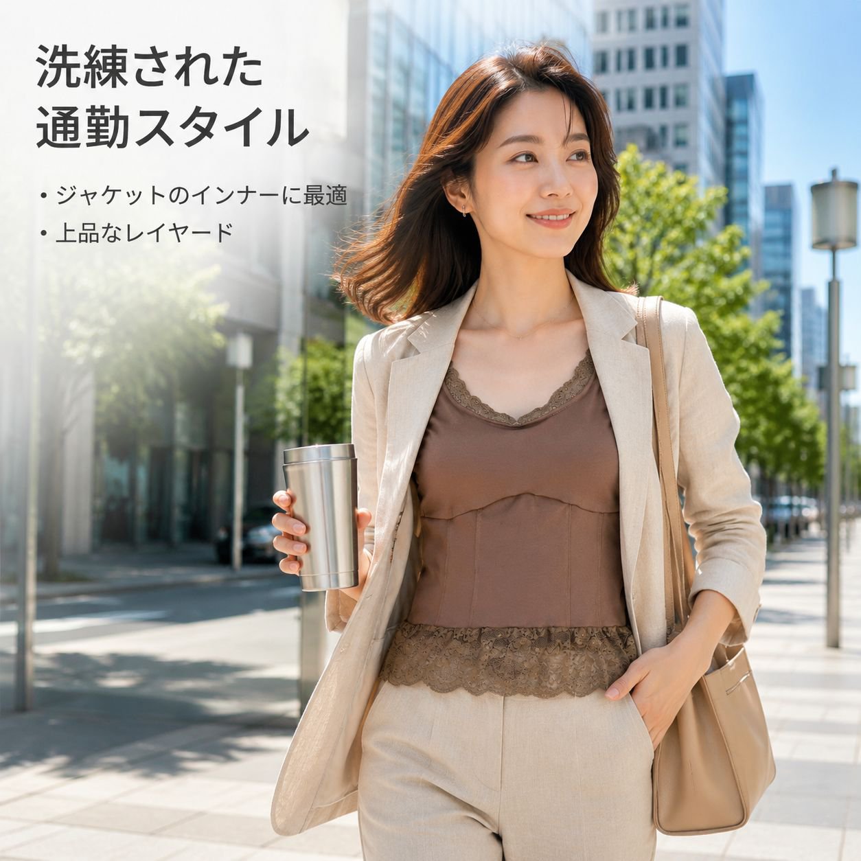 レーストリムキャミソール レディース スリム 気質 ノースリーブ インナー
