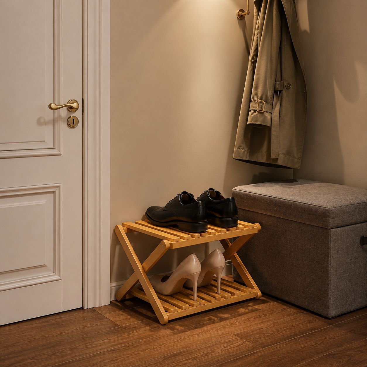 Estante de zapatos plegable para el hogar, sin instalación