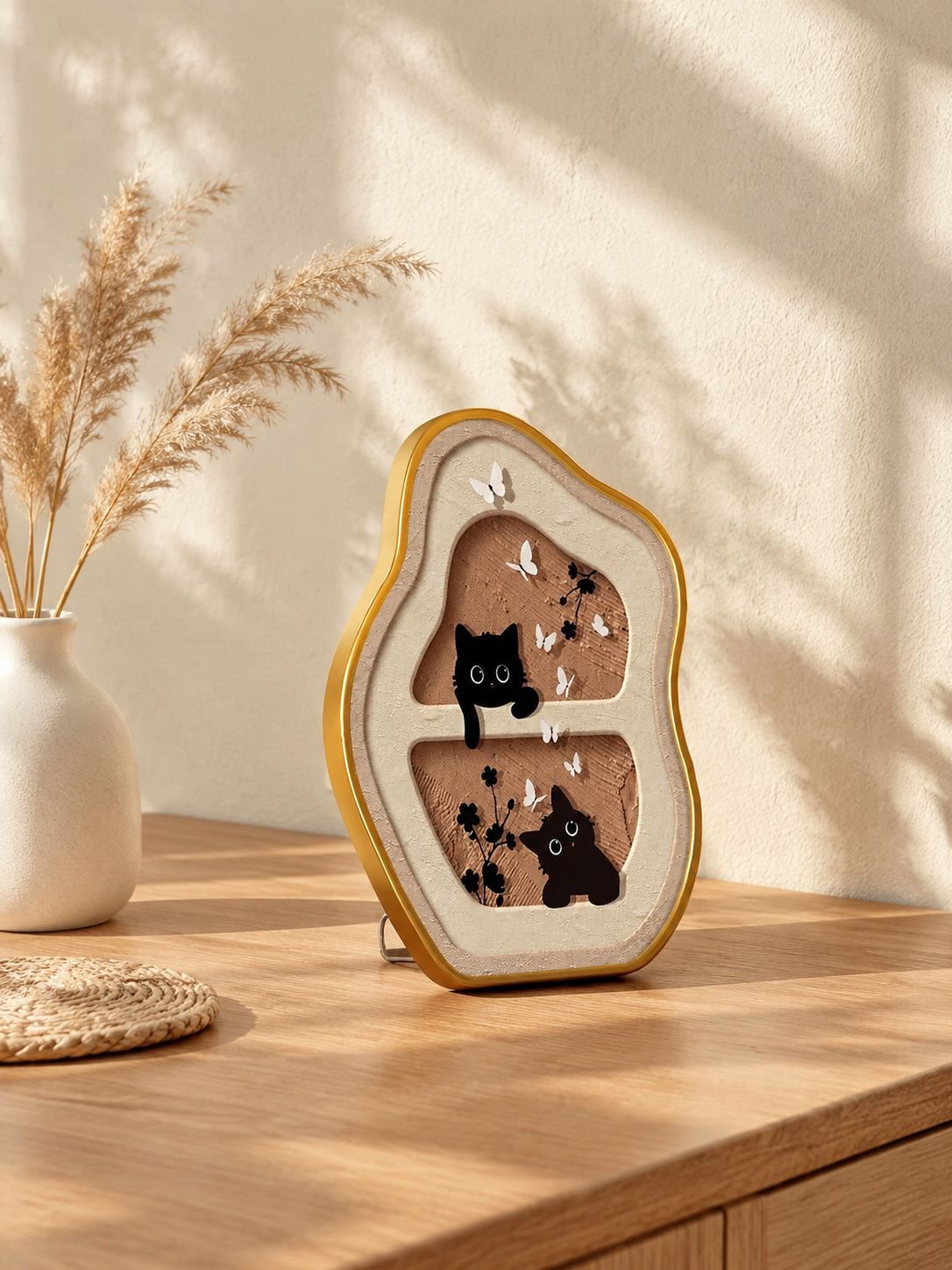 Cuadro decorativo minimalista en tonos crema
