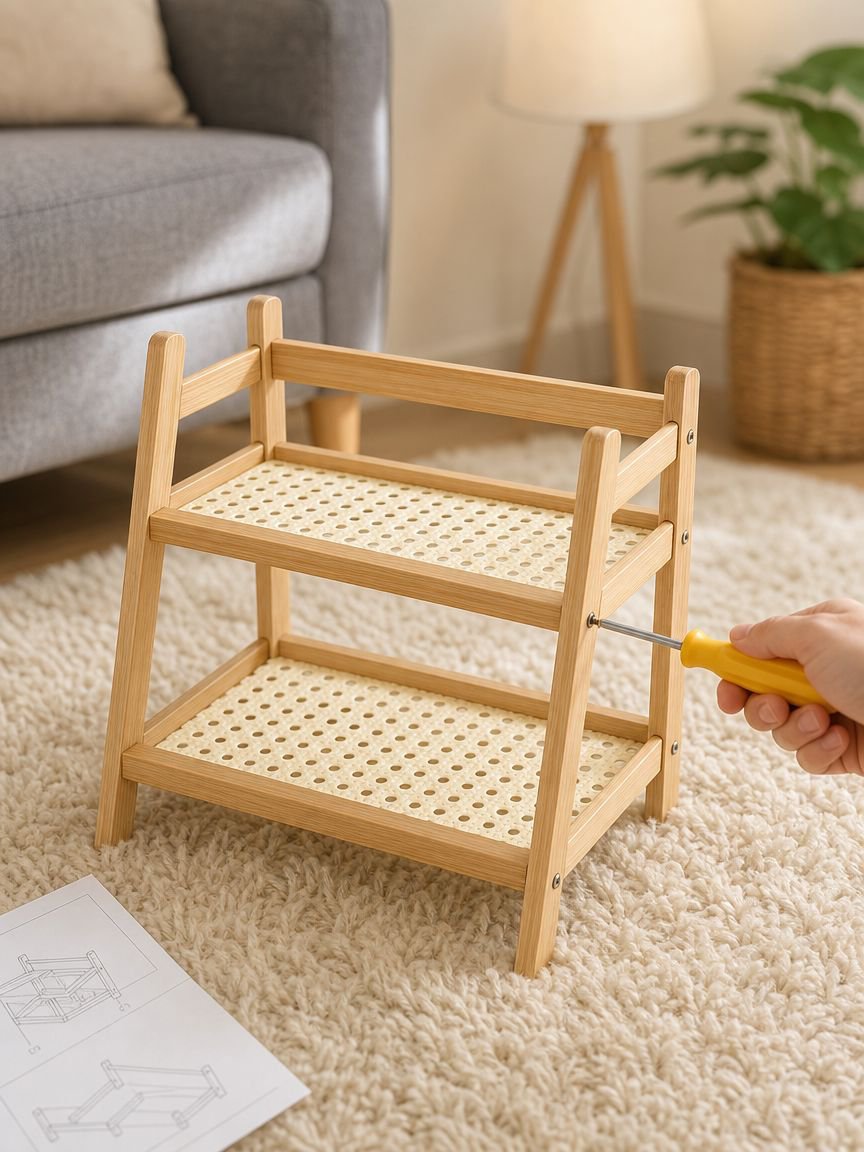 Functional tabletop bookshelf for books and accessories