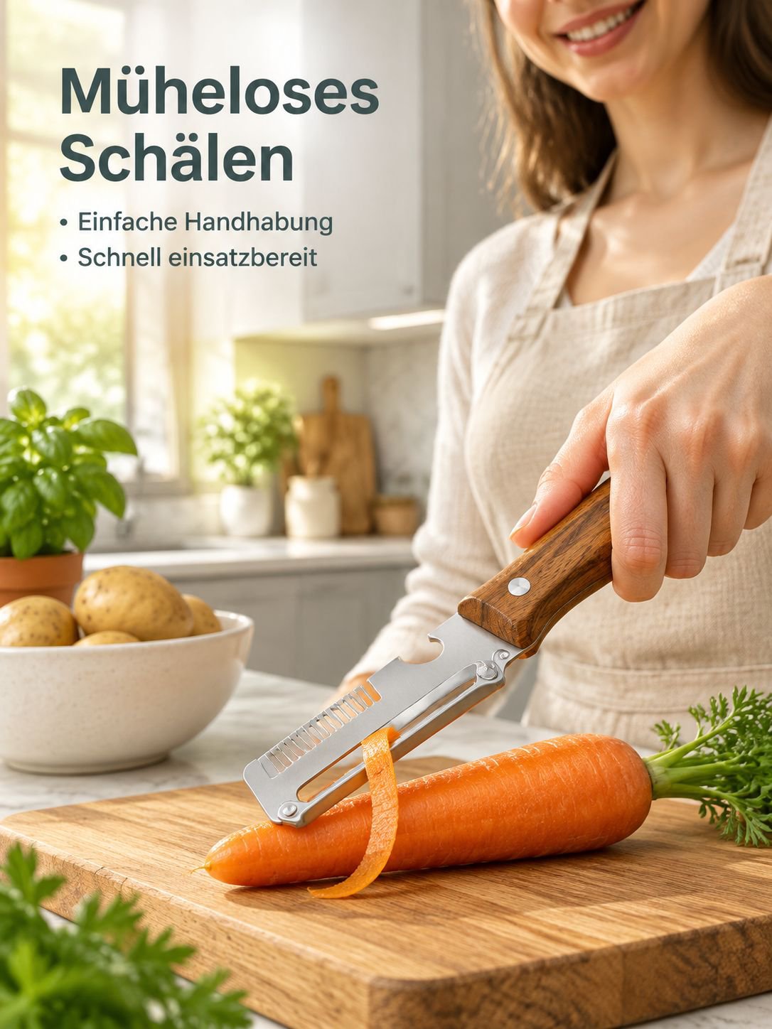 Neuer multifunktionaler Sparschäler mit Holzgriff Capybara