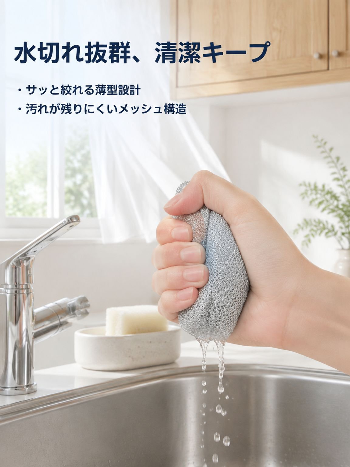 油や汚れを落とす銀糸ふきん