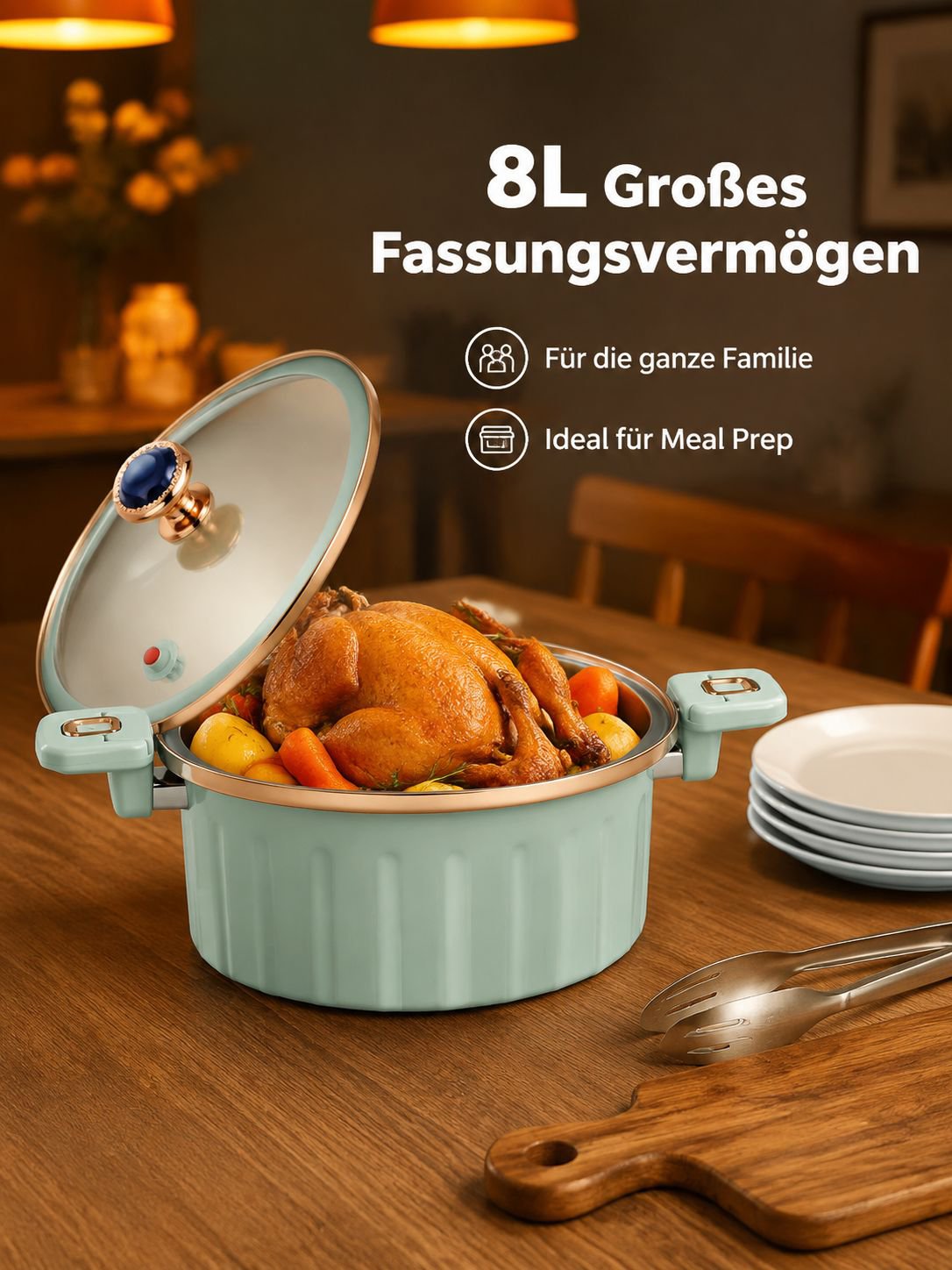 8 Liter tiefer multifunktionaler Schnellkochtopf