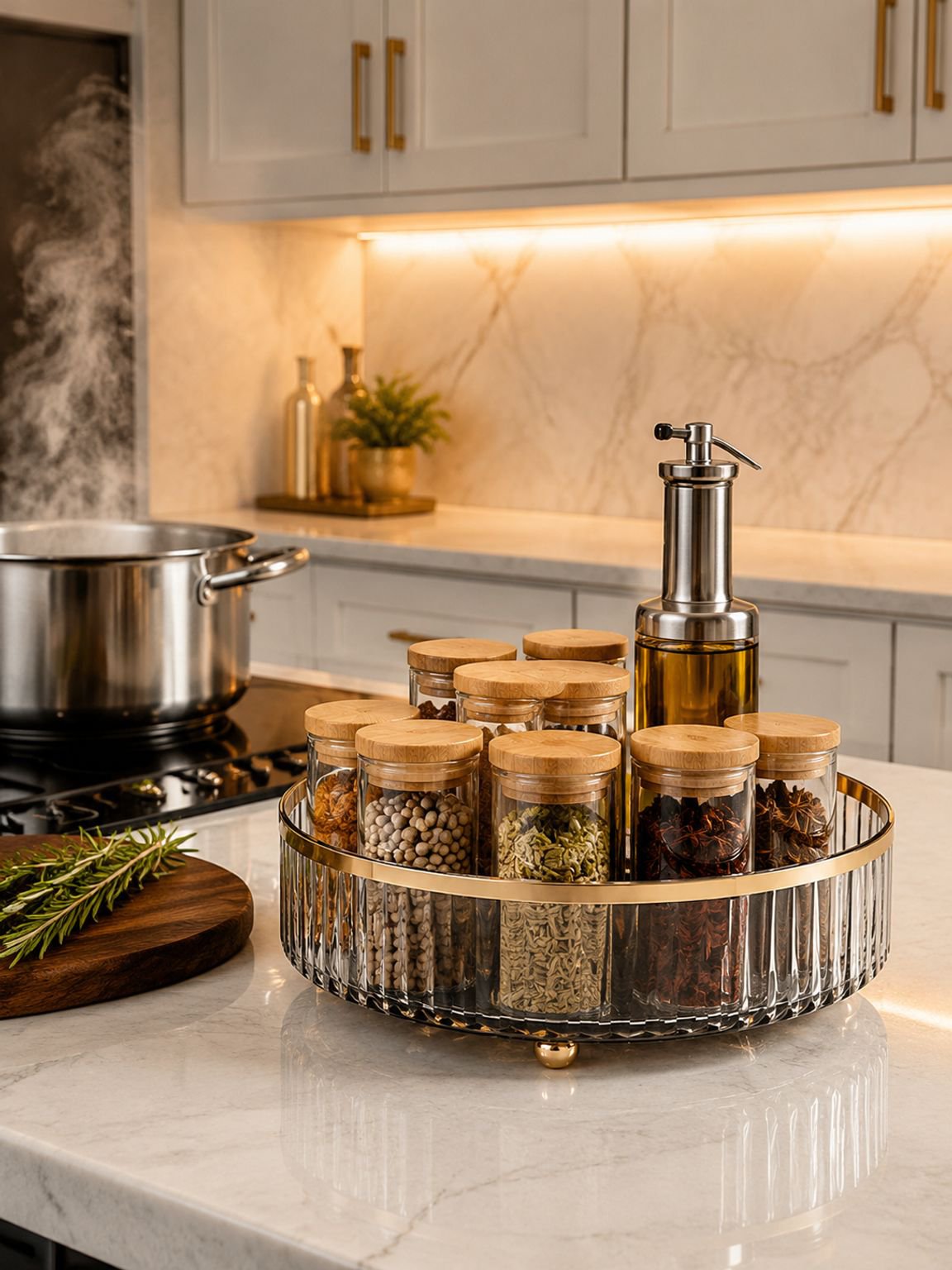 Estante giratorio de cocina moderno minimalista