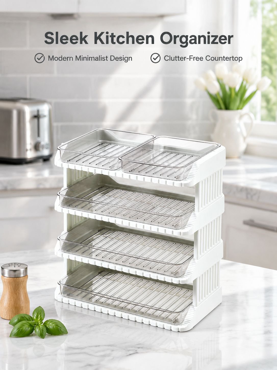 Multi-Layer Kitchen Prep Tray Rack, Multifunctional Storage Organizer