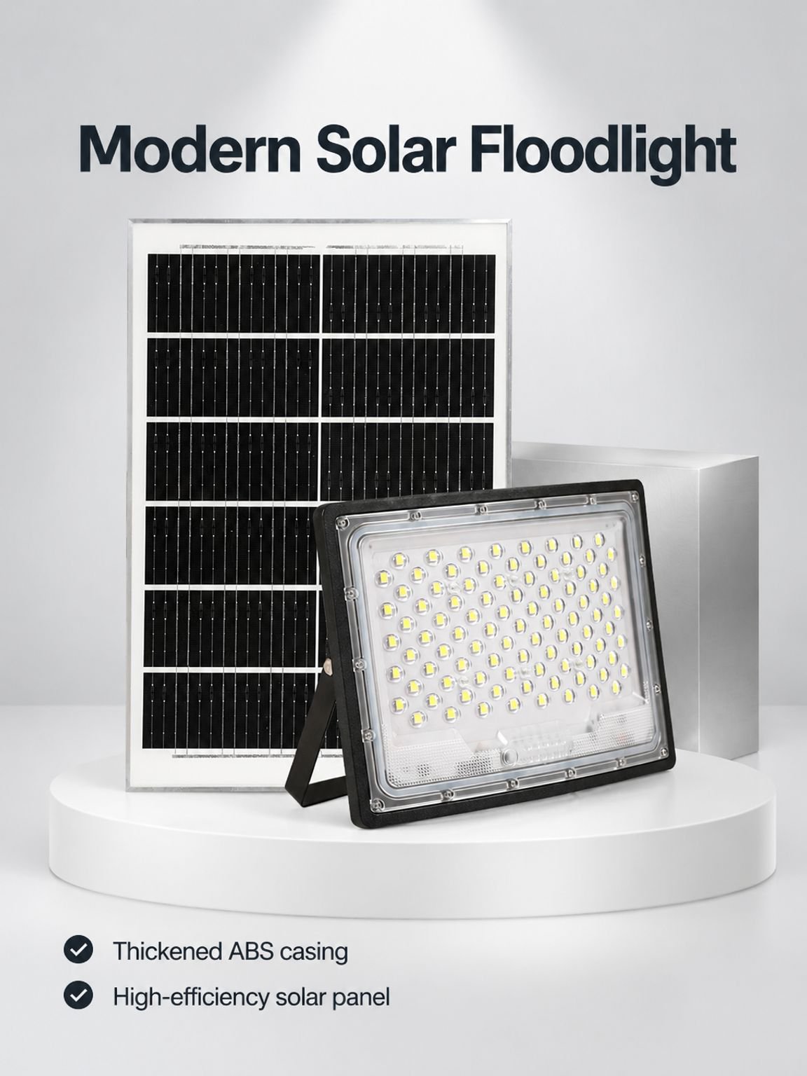 High-brightness courtyard solar floodlights