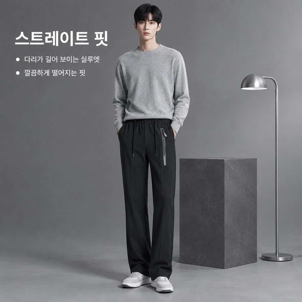 남성용 신상 가을/겨울 스트레이트 핏 팬츠