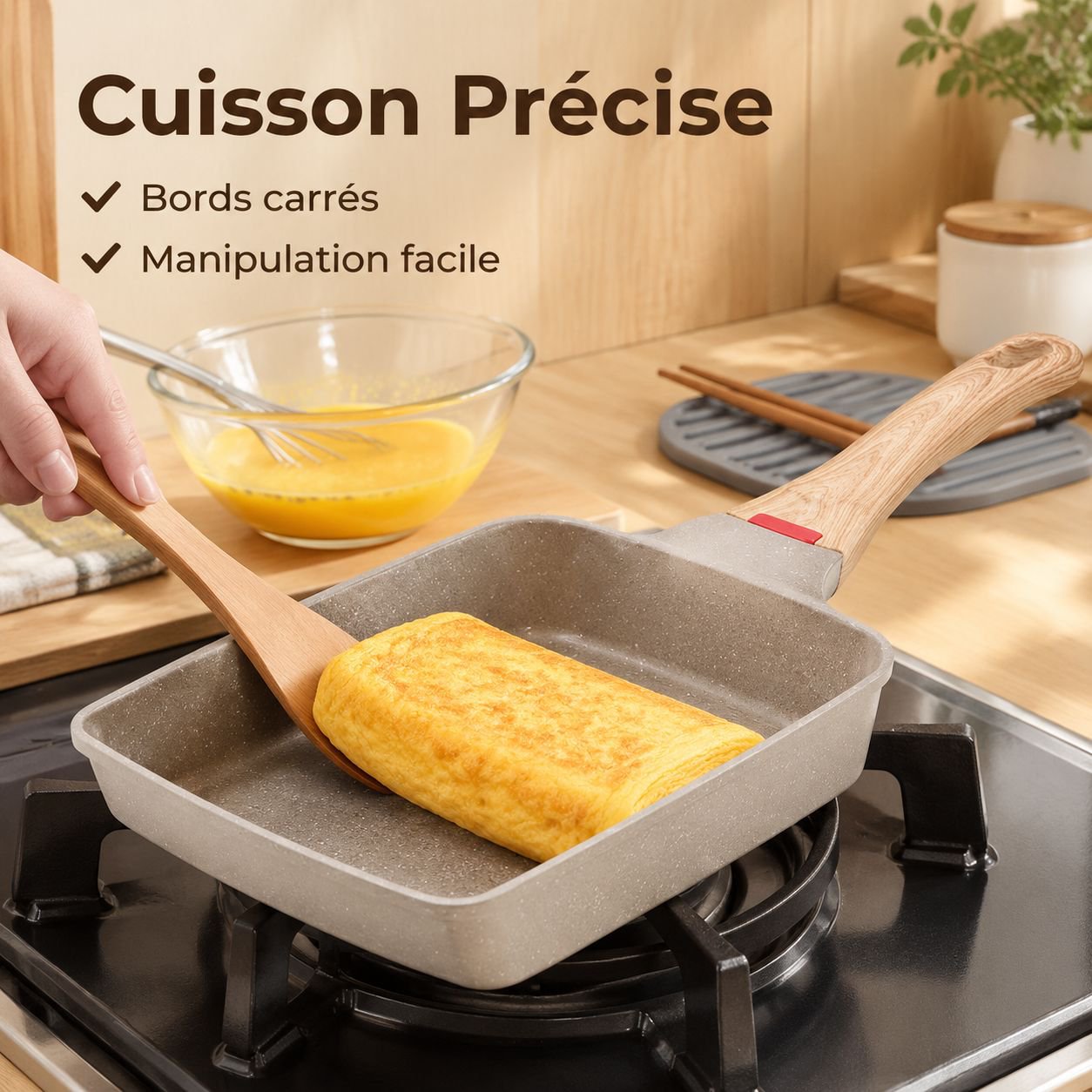Poêle Carrée Tamagoyaki Japonaise Antiadhésive Pierre Maifan