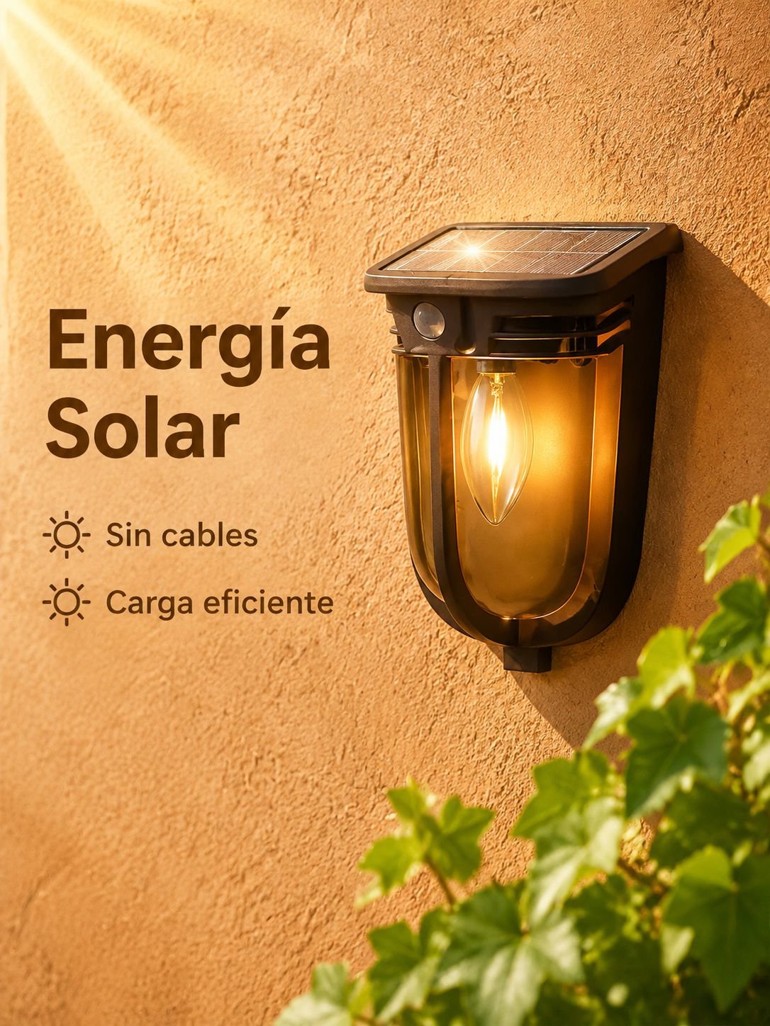 Nueva lámpara de pared solar para jardín