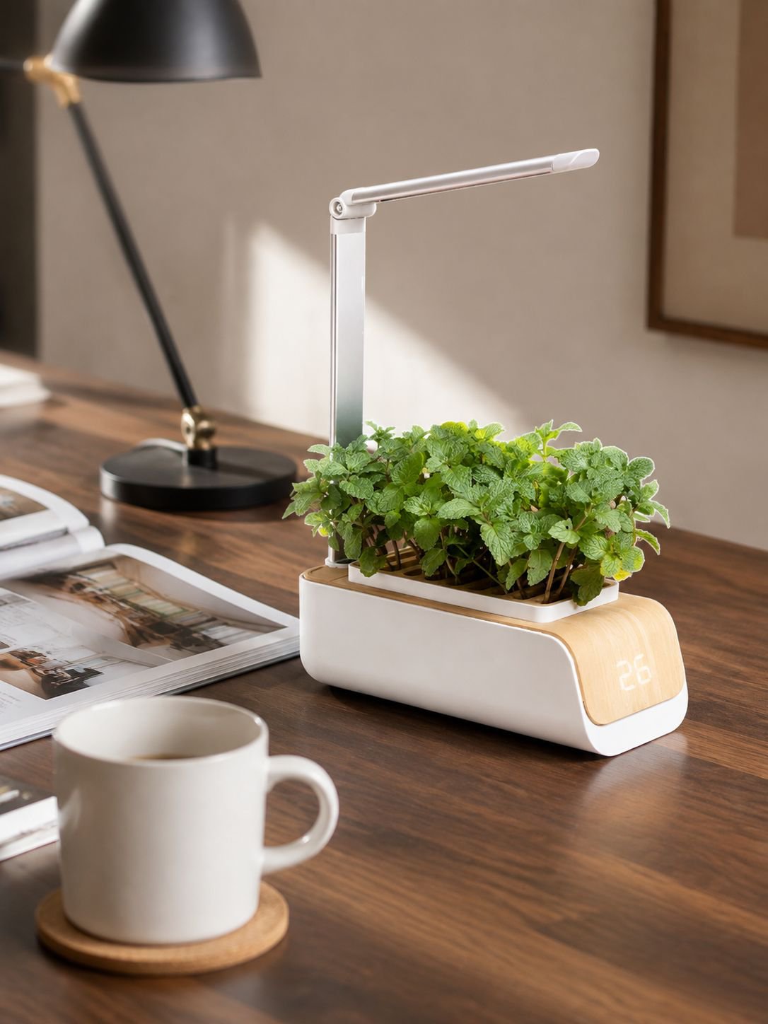 Macetero automático con control de iluminación