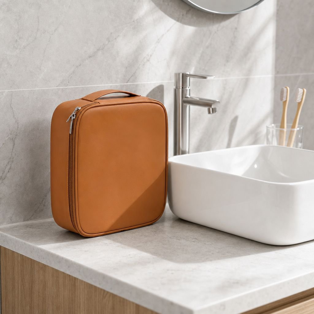 Multi-functional 3-piece cosmetic bag set in assorted sizes