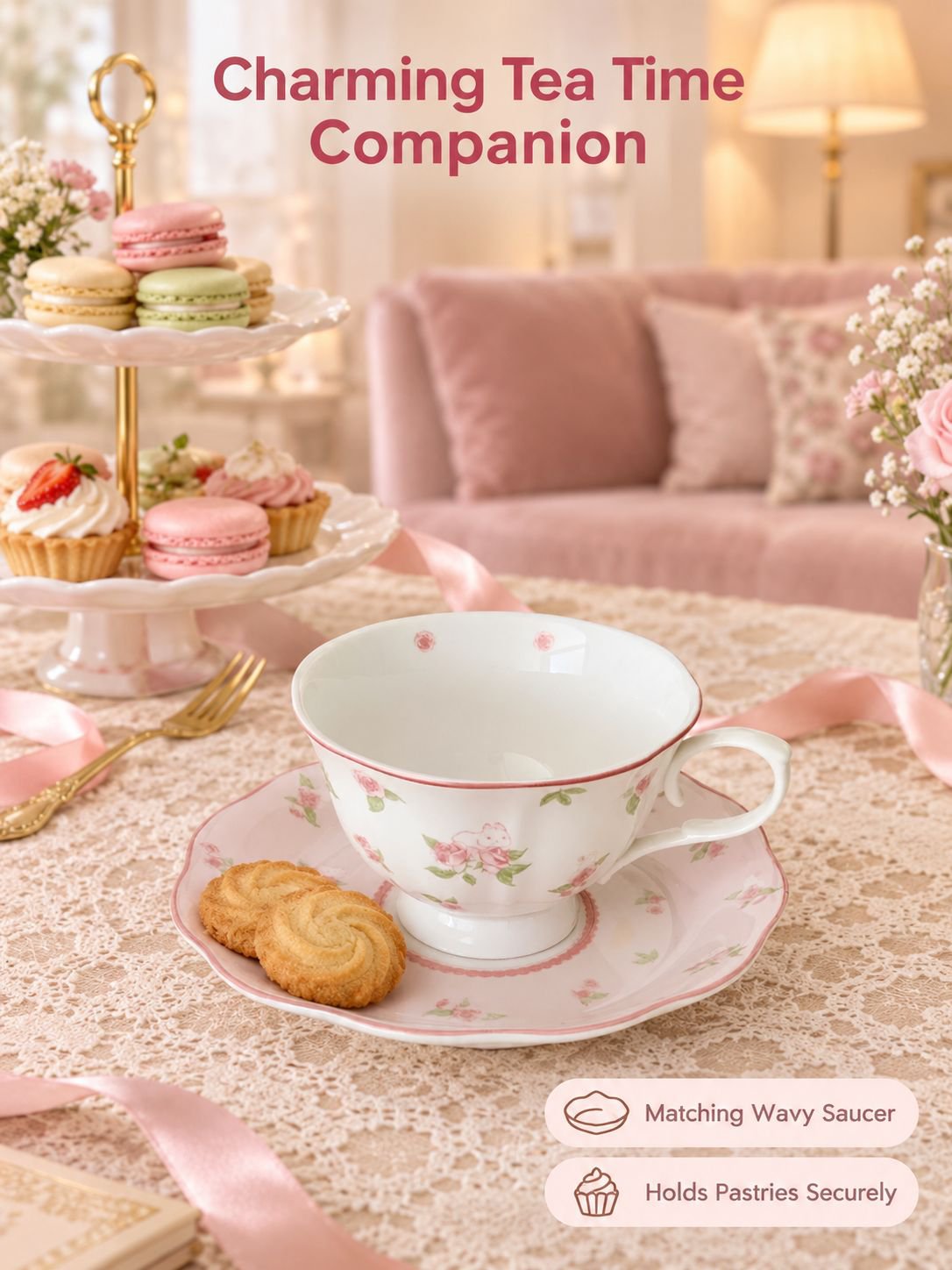 Ins Retro French Ceramic Coffee Cup and Tea Dish Set