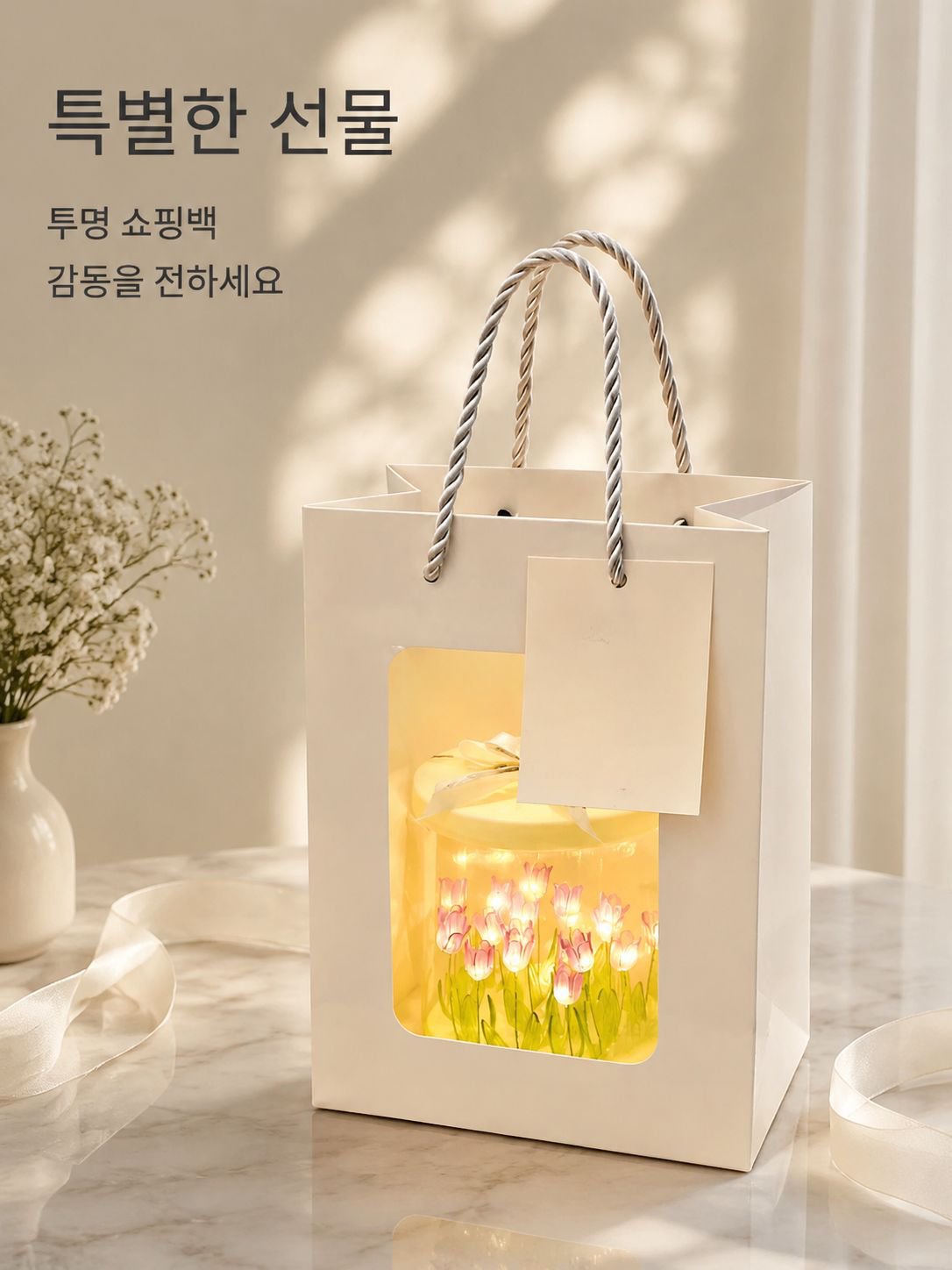 튤립 모티브 무드등