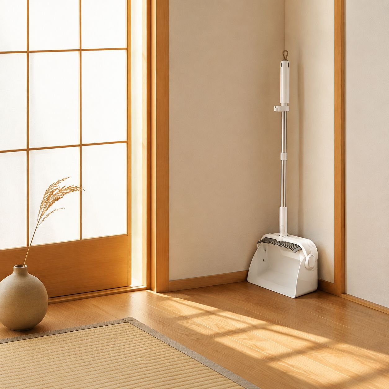 完璧な家庭用ほうきちりとりセット 太くなった長い柄の柔らかい毛の多機能掃除用具