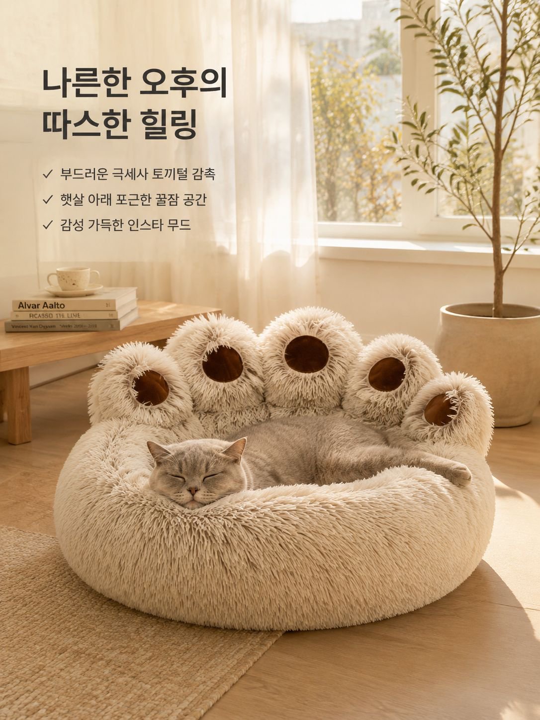 카툰 곰발바닥 고양이 강아지 매트