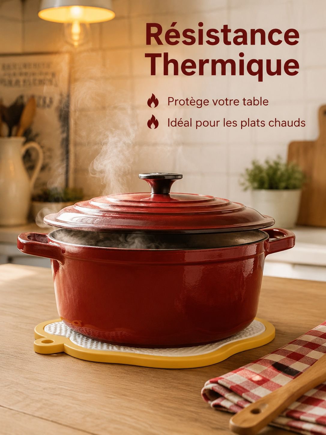 Tapis d'isolation thermique en silicone  3-en-1 pour bols eat assiettes