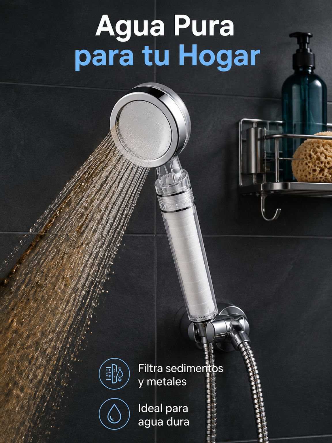 Cabezal de ducha con filtro de alta presión