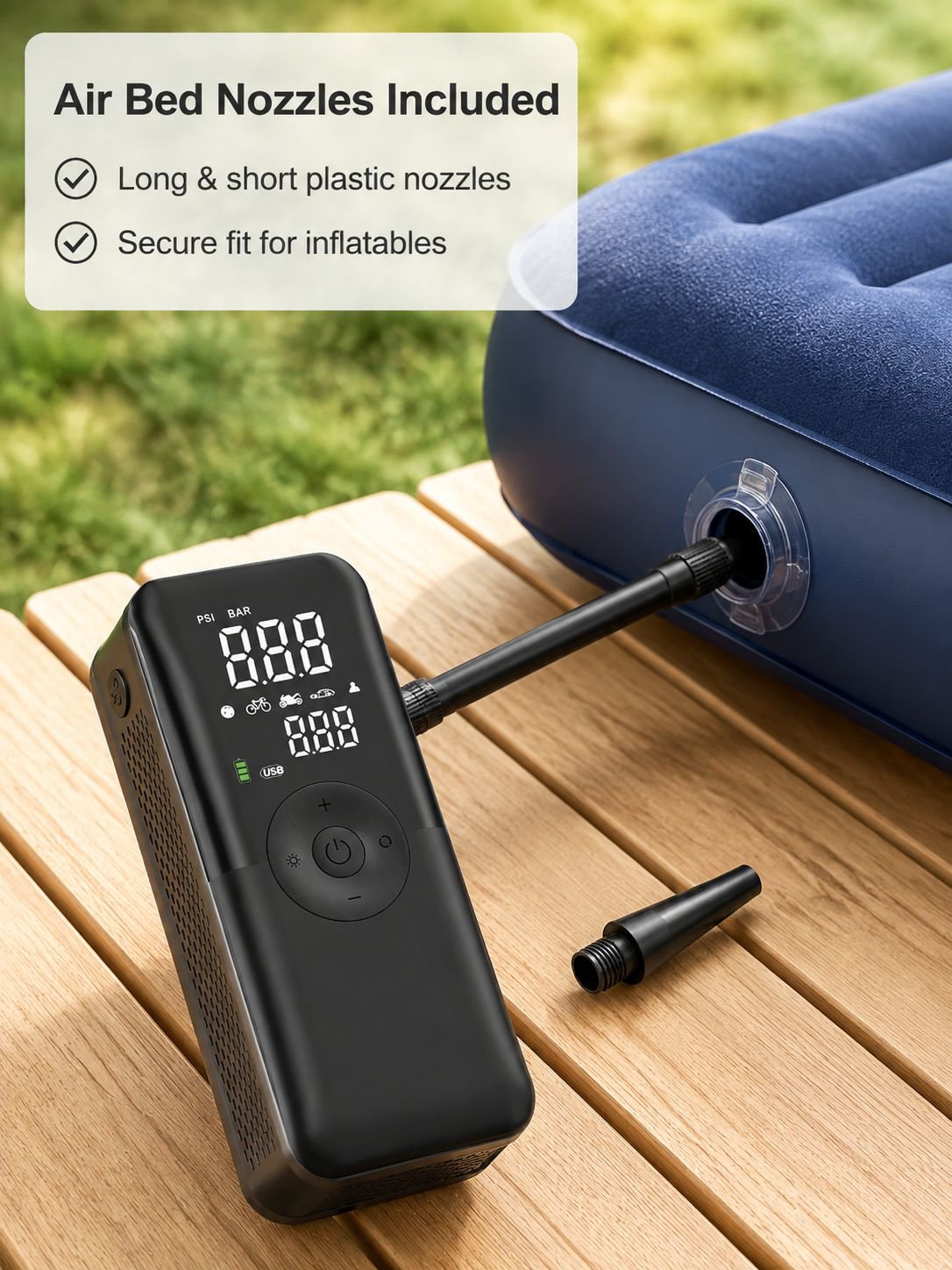 Smart air pump featuring fast charging technology