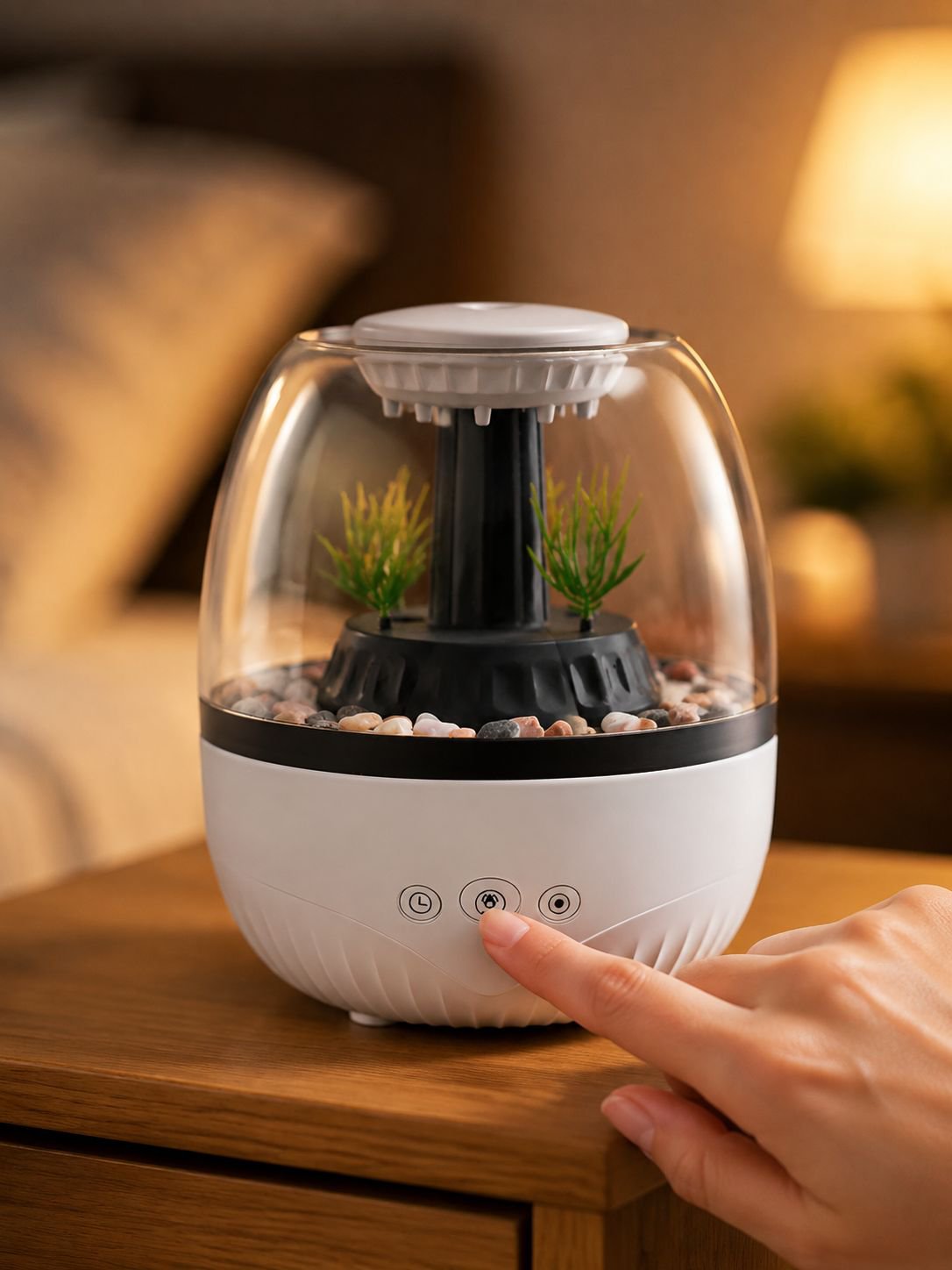 Home decor diffuser featuring seven-color ambient light modes
