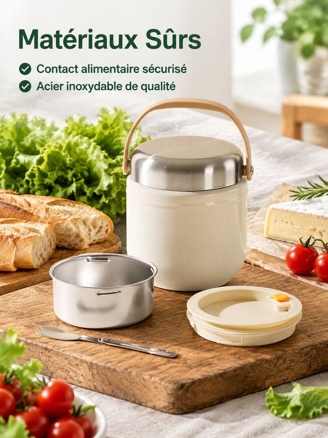 Boîte repas isotherme en inox pour conserver les repas jusqu’à 12 heures