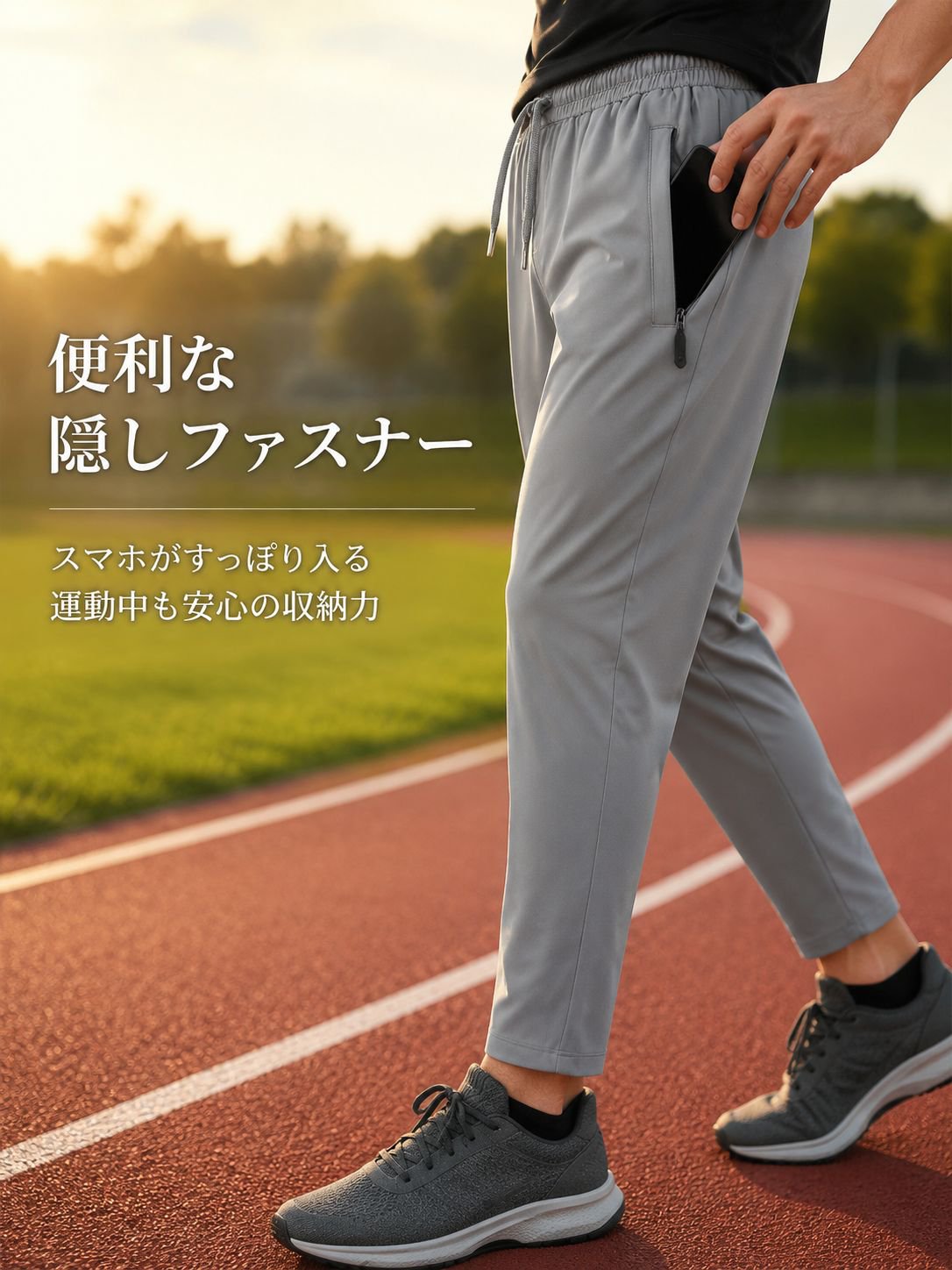 ゆったり日焼け防止速乾ストレートカジュアルパンツ