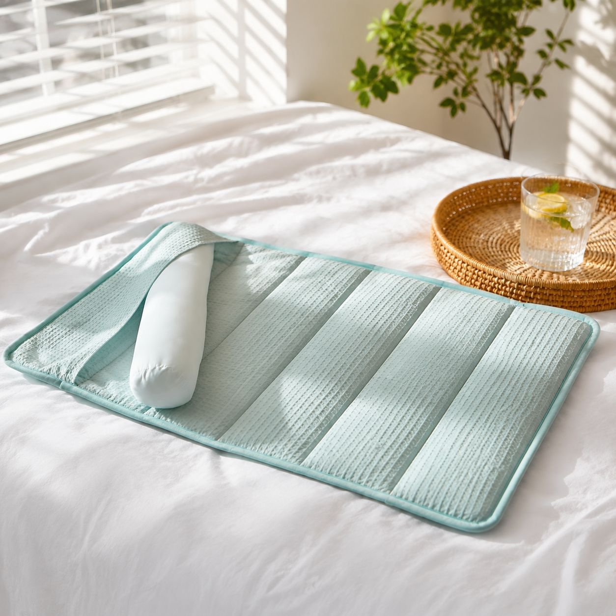 Portable and washable cylindrical neck pillow for daily use