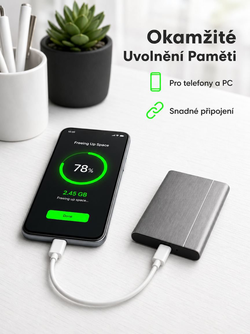 Lehký a rychlý přenosný SSD disk