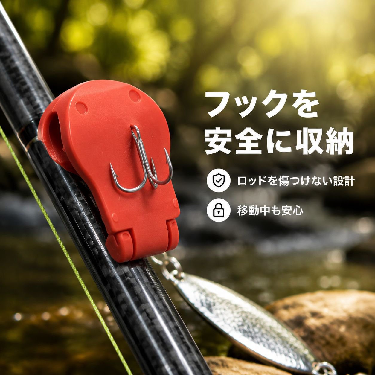 ルアーロッド用クリップフック保護カバー